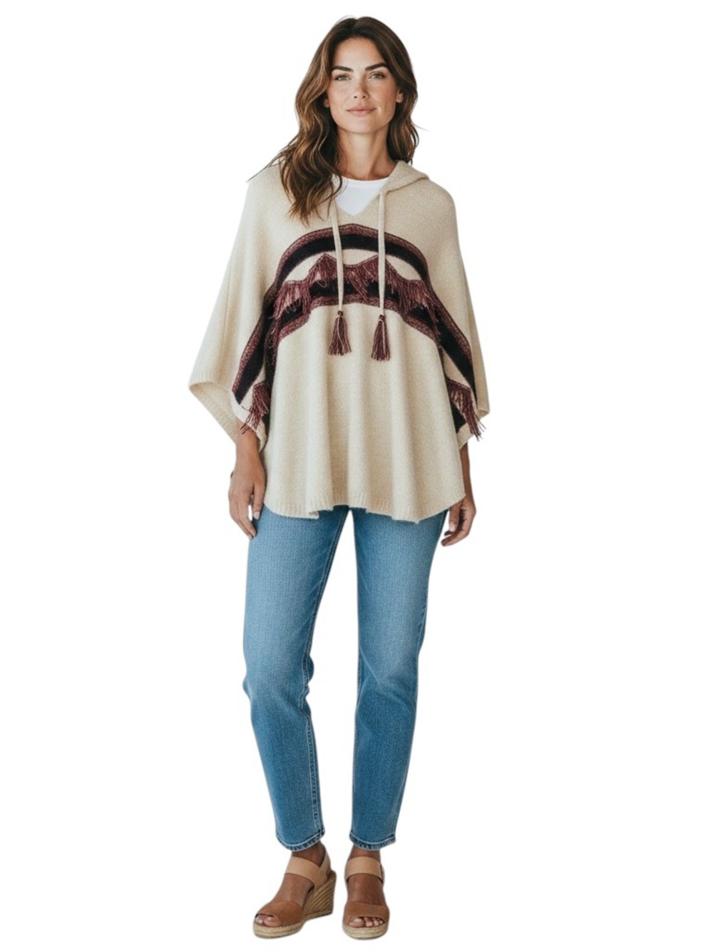 FRANCESC’s COLLECTION Dolman Sleeve Poncho One Size - Picture 6 of 6